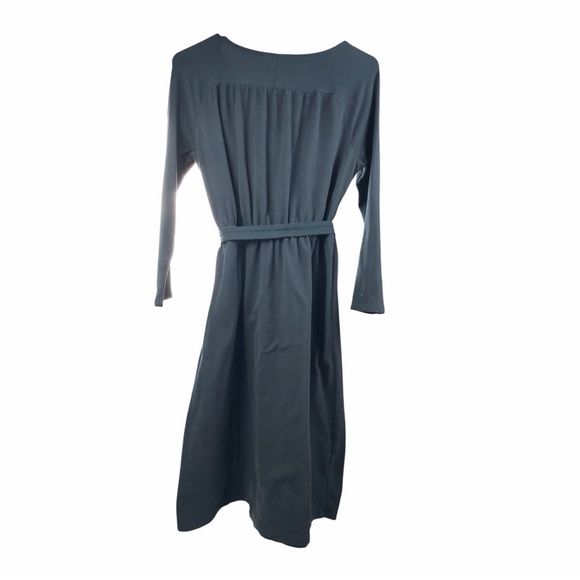 Lands' End Long Sleeve Wrap Dress - Black - Picture 2 of 5